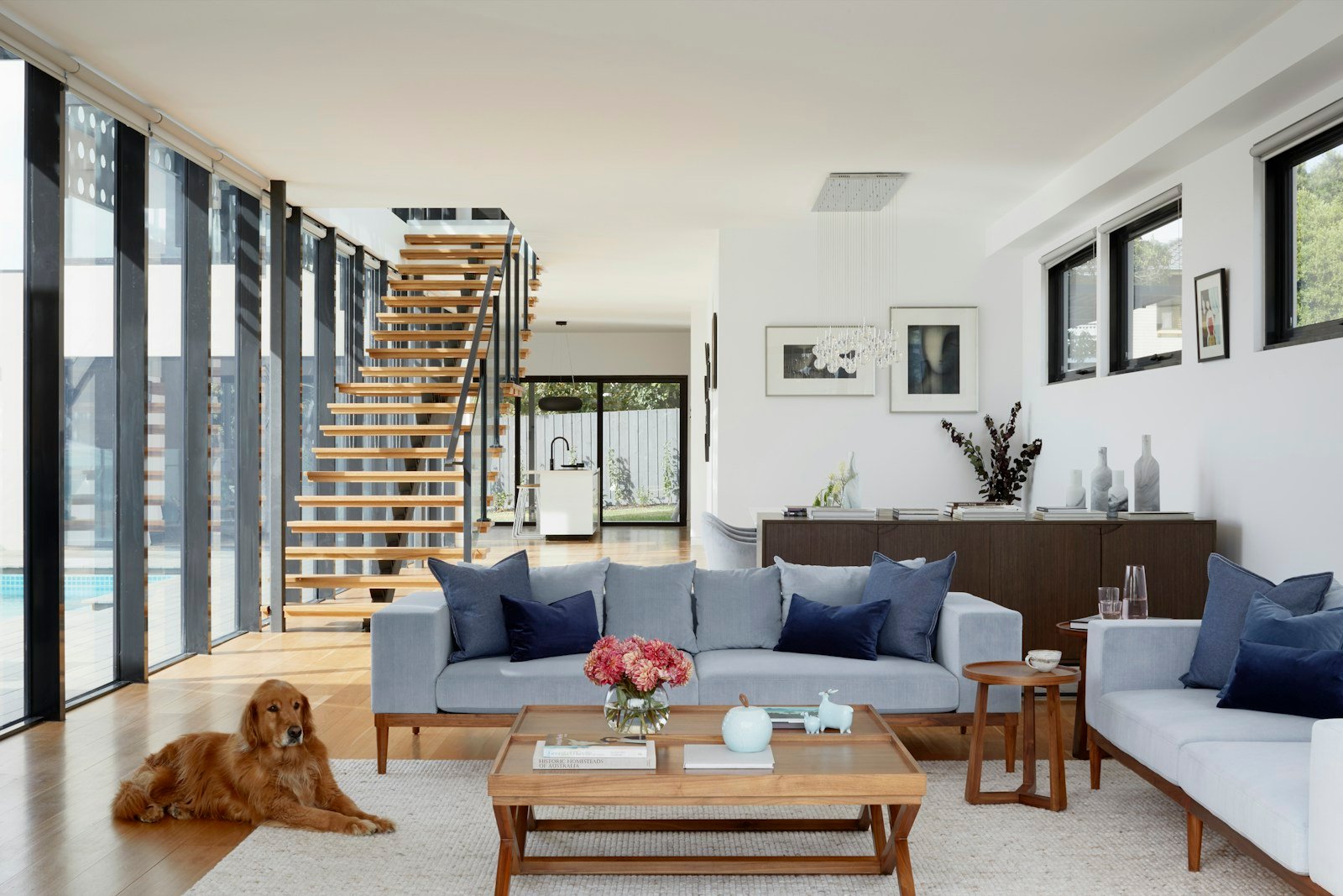 Warm contemporary living space